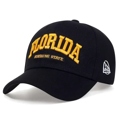 Florida Letter Embroidery Outdoor Adjustable Baseball Cap