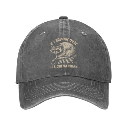 Vintage Washed St. Patrick's Day Raccoon Baseball Cap