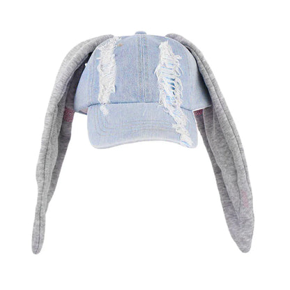 Unisex Y2K Rabbit Ear Denim Baseball Cap