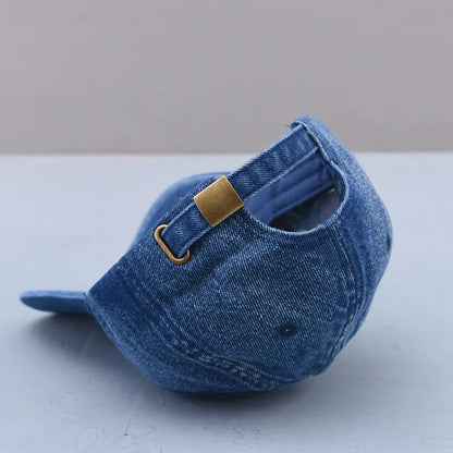 NYC Embroidered Denim Snapback Cap