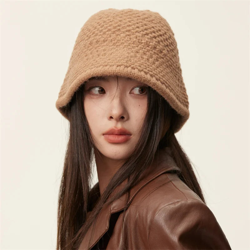 Japanese Vintage Knit Winter Bucket Hat