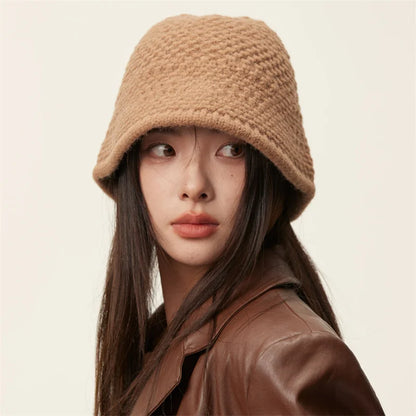 Japanese Vintage Knit Winter Bucket Hat