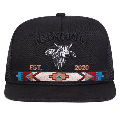 Unisex Bullhead Letter Embroidery Baseball Net Hat