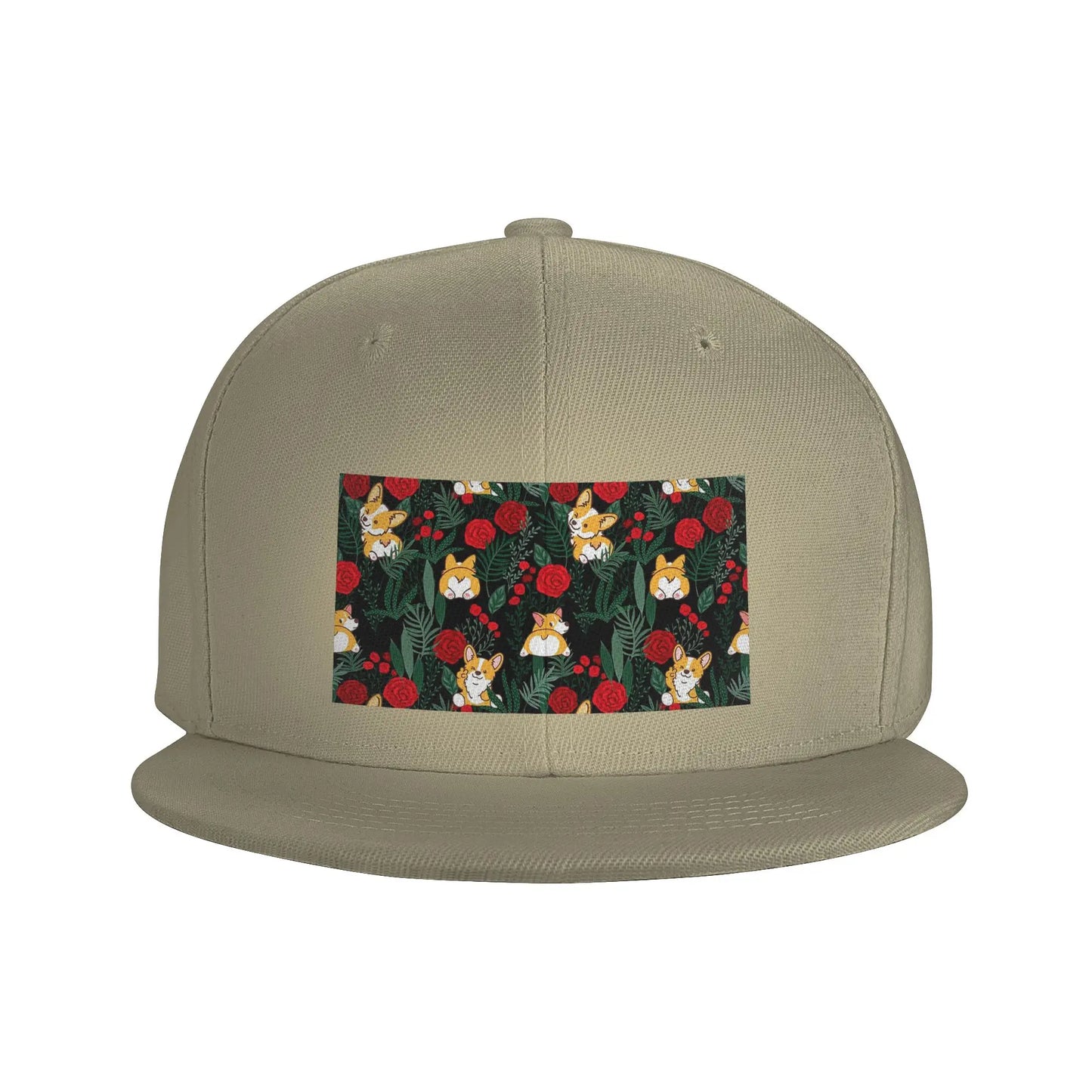 Corgi Dog Garden Scene Breathable Snapback Cap