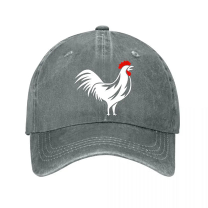Vintage Rooster Washed Cotton Adjustable Baseball Cap