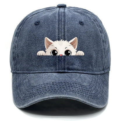Cute Hiding Cat Print Snapback Baseball Cap