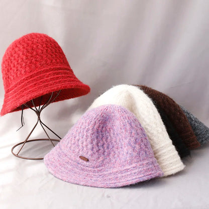 Colorblock Knitted Foldable Bucket Hat