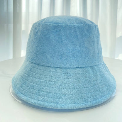 Candy Color Terry Cloth Sun Bucket Hat