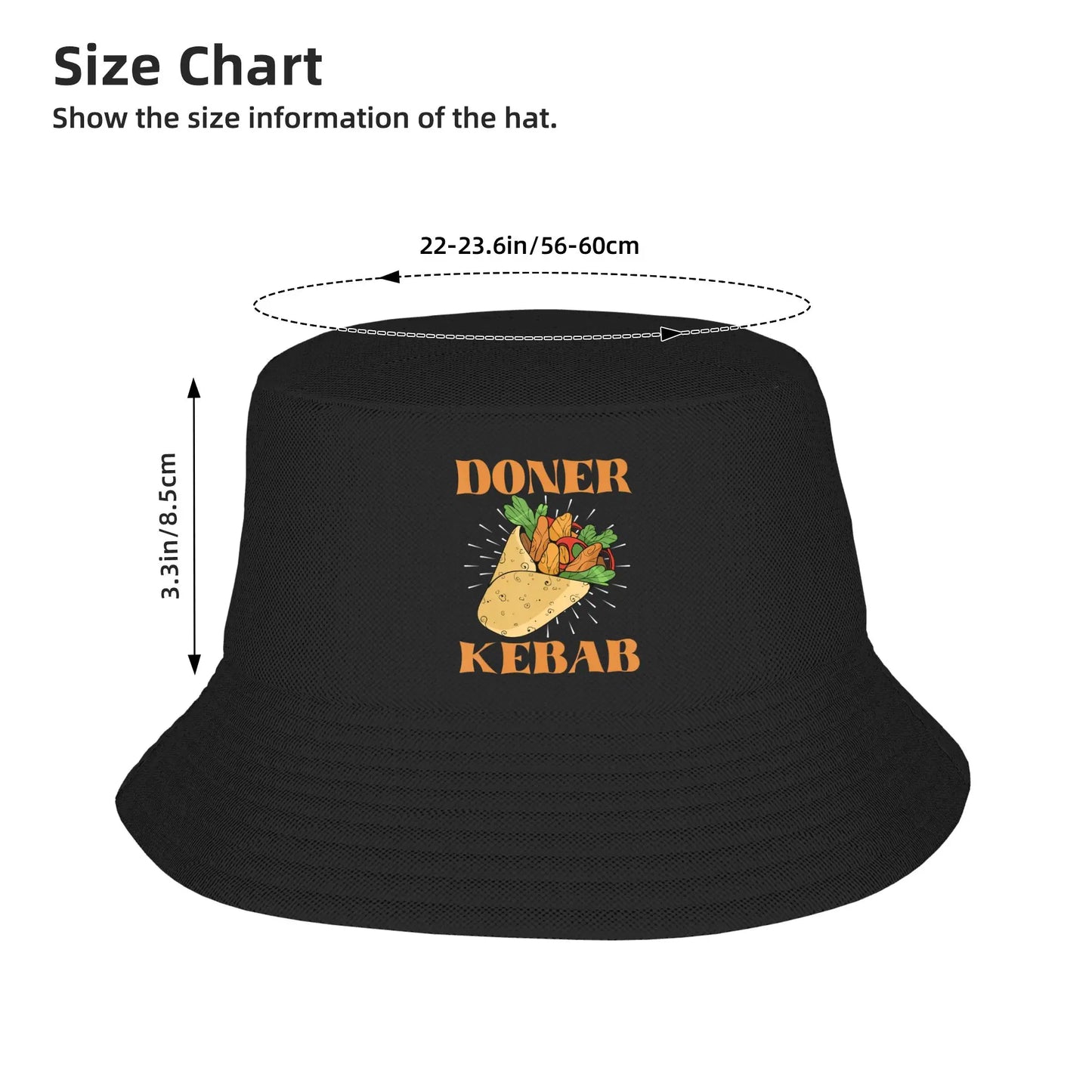 Turkish Doner Kebab Hawaii Graphic Travel Bucket Hat