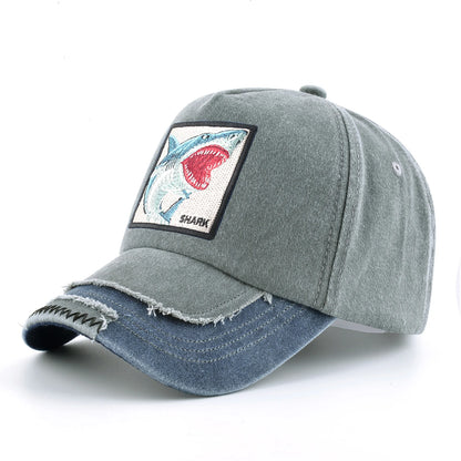 Shark Patch Denim Baseball Cap