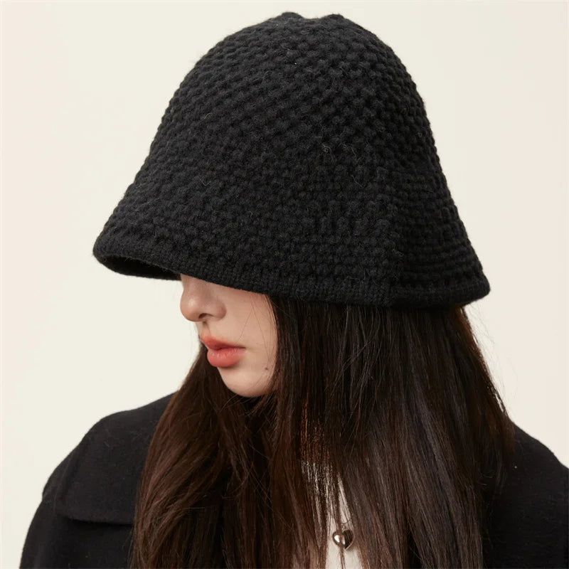 Japanese Vintage Knit Winter Bucket Hat