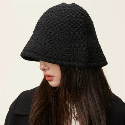 Japanese Vintage Knit Winter Bucket Hat