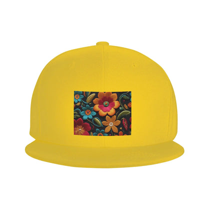 Mexican Vintage Floral Rebozo Pattern Snapback Cap