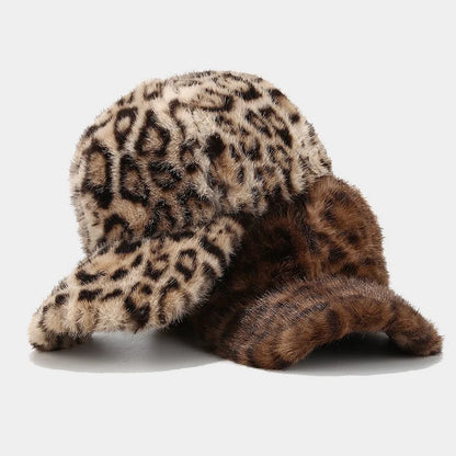 Leopard Print Winter Baseball Cap