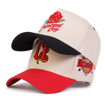 Unisex Rose Letter Embroidery Baseball Caps