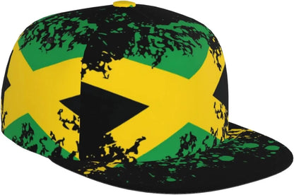 Jamaican Flag Adjustable Flat Bill Baseball Hat