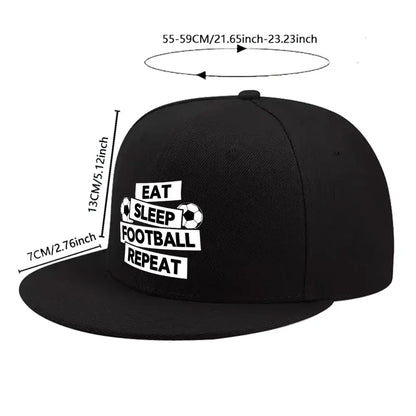Eat Sleep Football Repeat Streetwear Snapback Cap