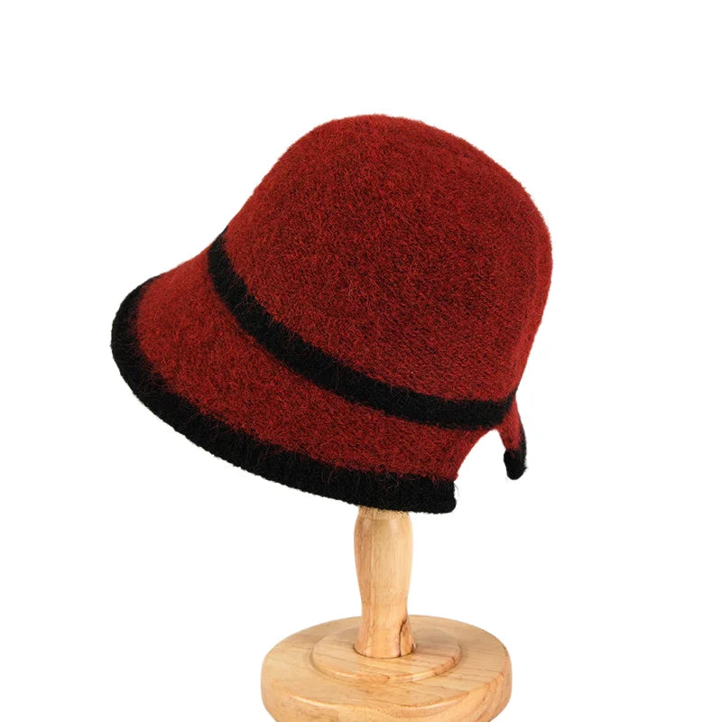 Korean Plush Knit Winter Bucket Hat