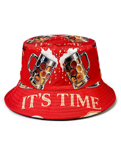 Beer Cheers 3D Graphic Reversible Bucket Hat
