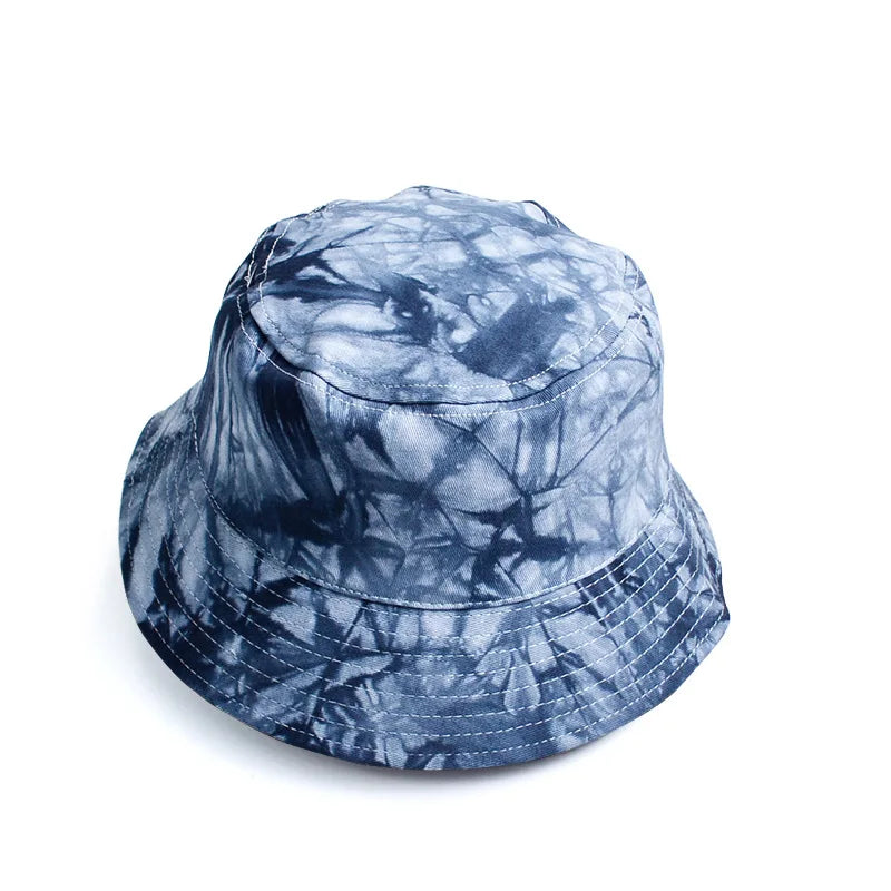 Xinbaoguan Tie Dyed Short Brim Summer Bucket Hat