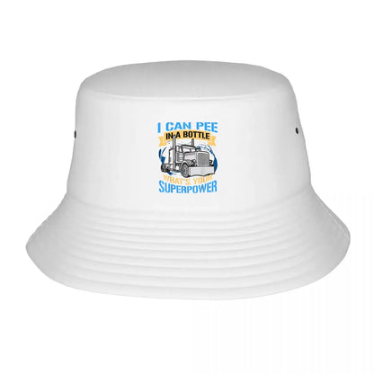Truck Driver Pee Bottle Superpower Humor Bucket Hat