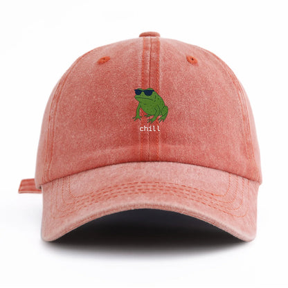 Chill Print Minimalist Retro Washed Baseball Cap