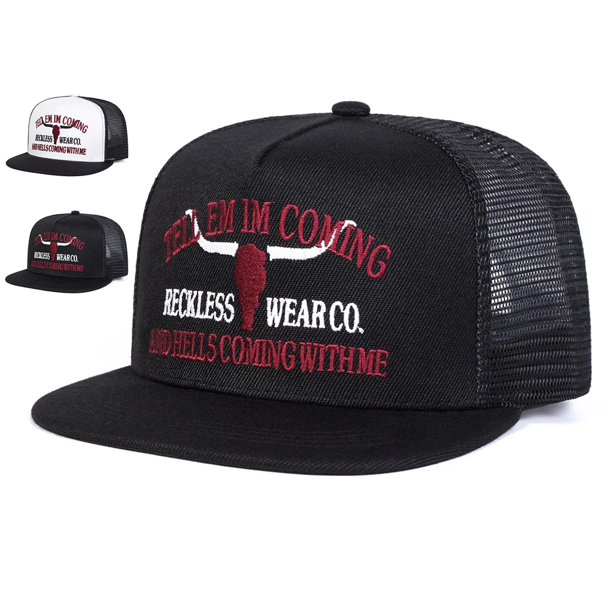 Unisex Reckless Wearco Embroidery Mesh Snapback Cap