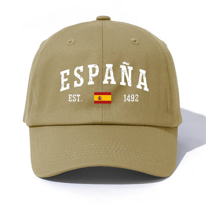 Espana Print Washed Retro Baseball Cap