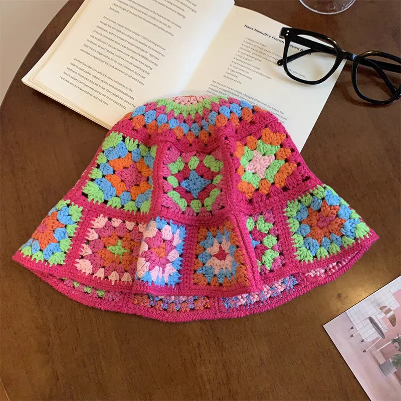 Colorful Crochet Woolen Bucket Hat