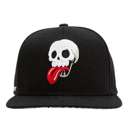 Unisex Skeleton Embroidery Snapback Cap