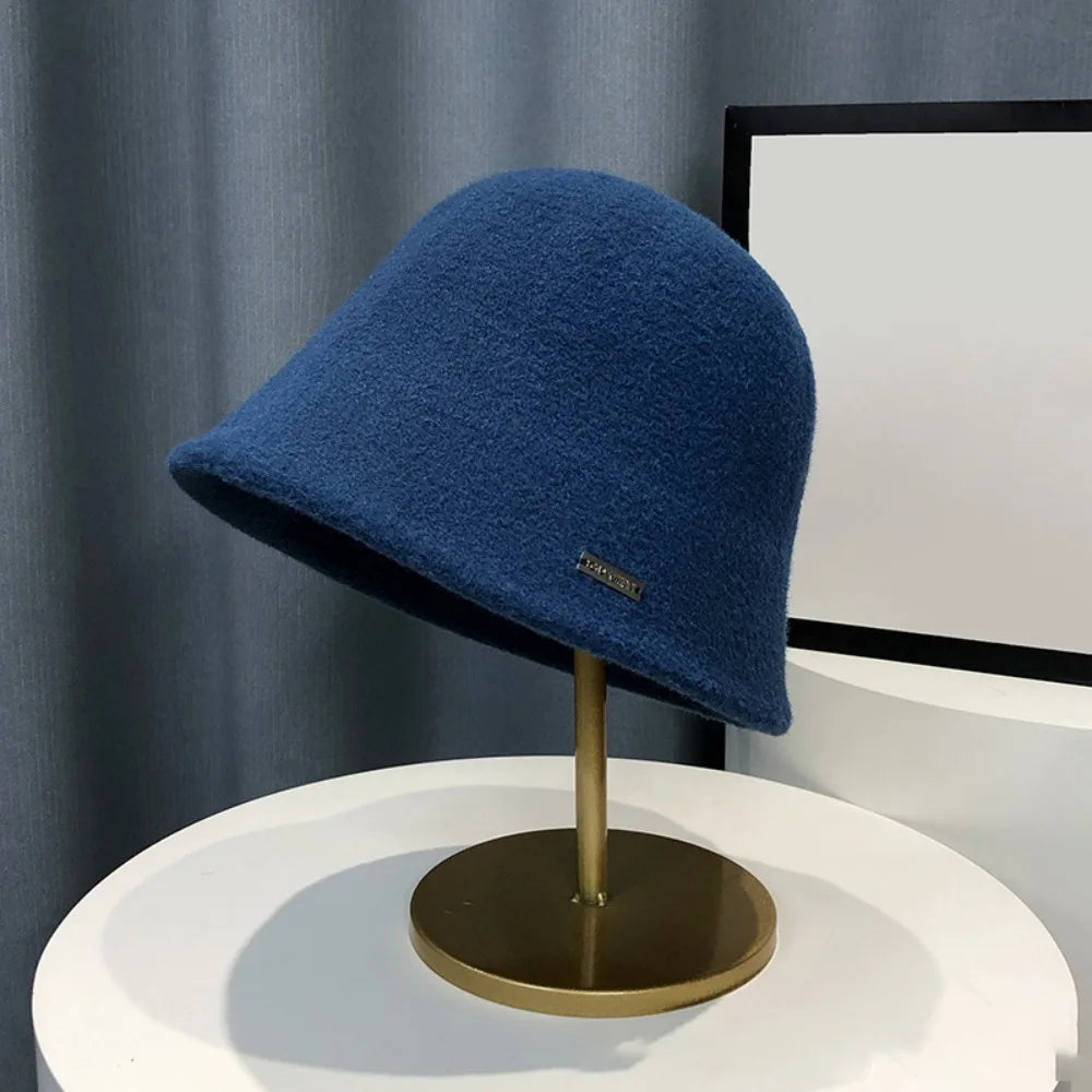 Retro Plush Woolen Warm Bucket Hat
