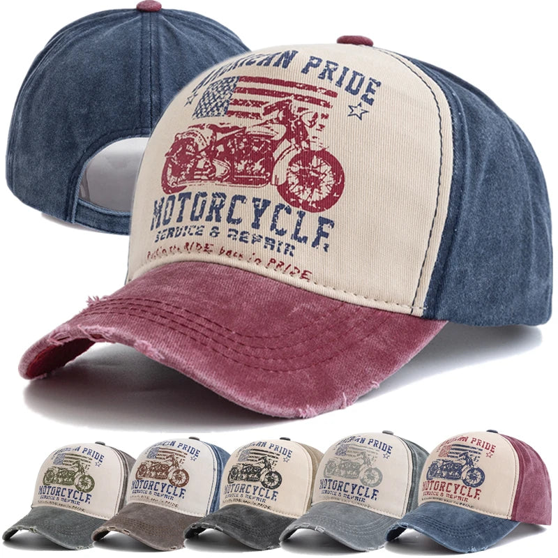 Motorcycle Print Hip Hop Snapback Cap