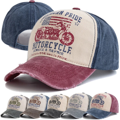 Motorcycle Print Hip Hop Snapback Cap