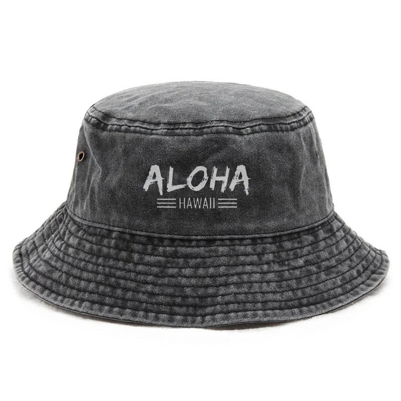 Vintage Washed Cotton Hawaiian Beach Bucket Hat