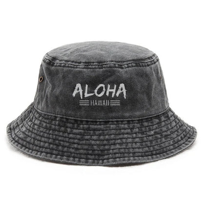 Vintage Washed Cotton Hawaiian Beach Bucket Hat