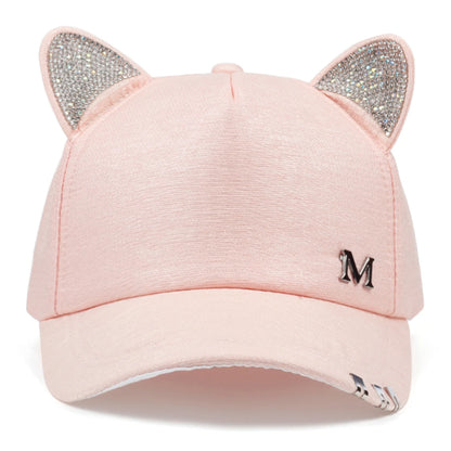 Cute Cat Ears M Label Baseball Cap