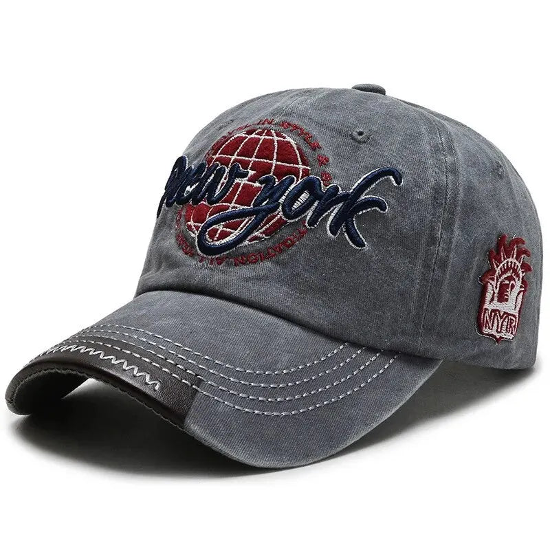 Distressed Washed Cotton Korean Outdoor Baseball Cap
