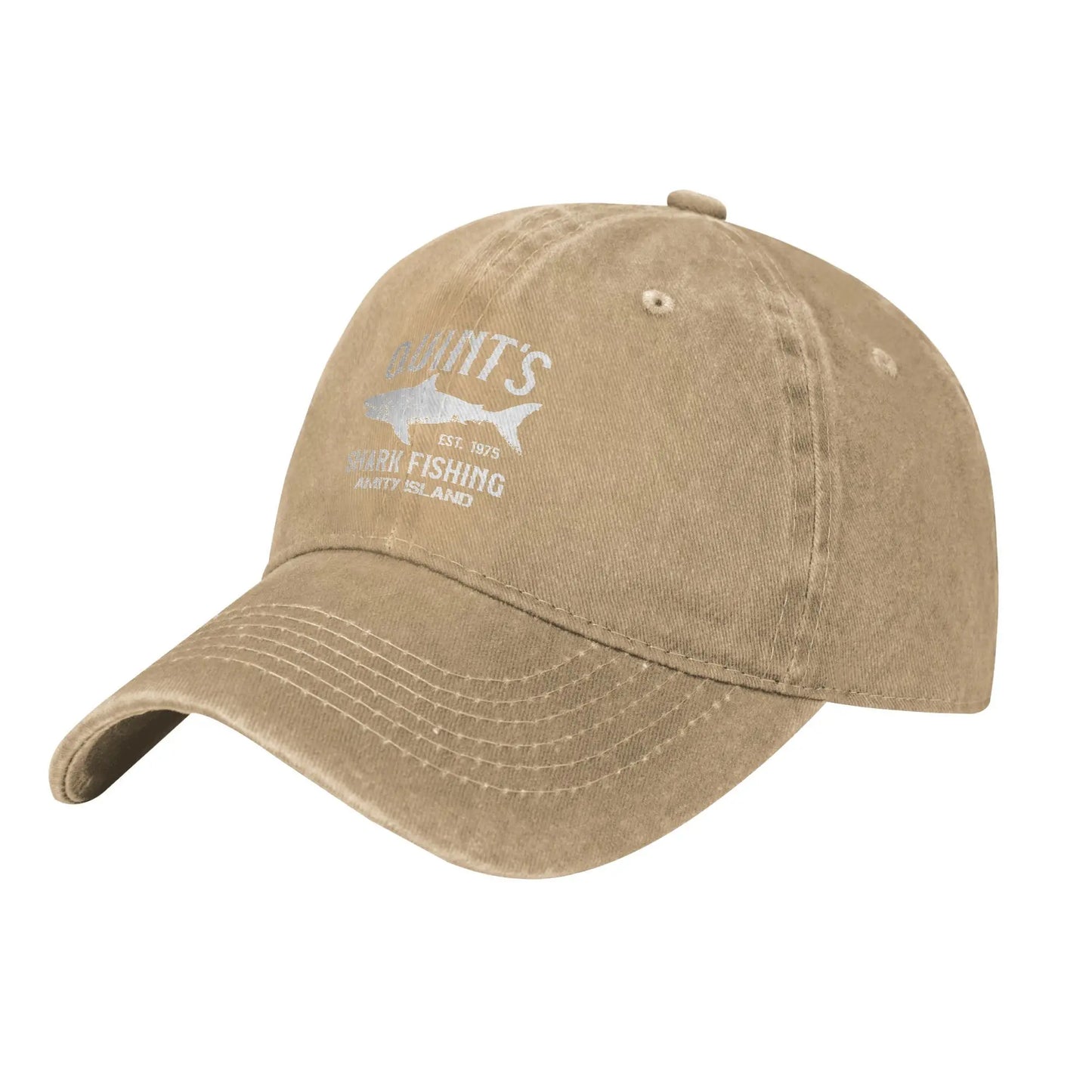 Quint Shark Distressed Washed Jaws Summer Baseball Cap