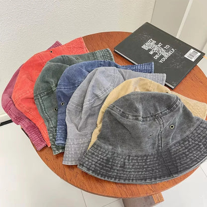 Retro Washed Breathable Fisherman Bucket Hat