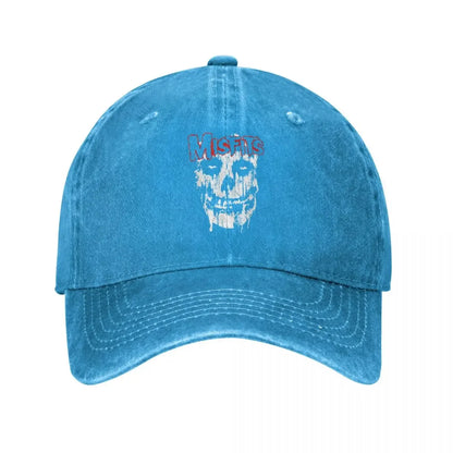 Misfits Skull Vintage Denim Baseball Cap