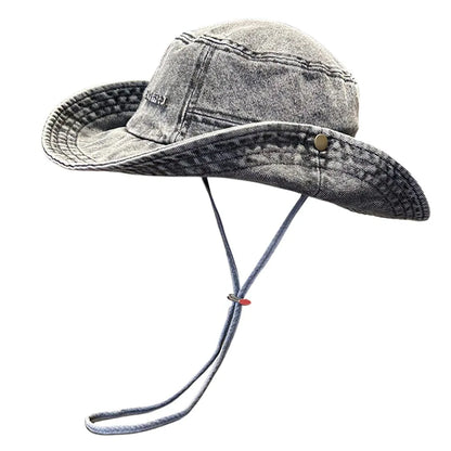 Portable Retro Denim Anti UV Bucket Hat