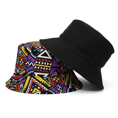 Unisex Letter Print Reversible Bucket Hat