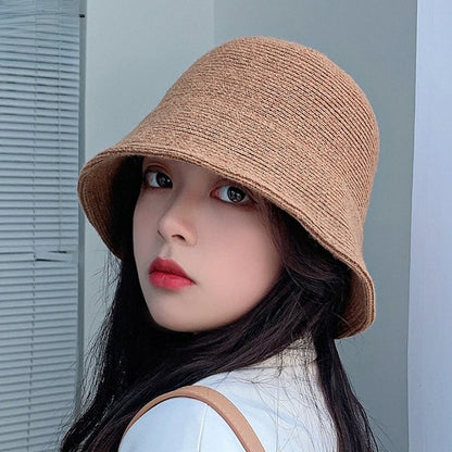 Korean Retro Knitted Winter Bucket Hat