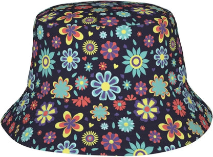 Small Flower Print Unisex Summer Bucket Hat