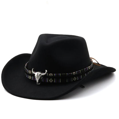 Retro Western Wool Jazz Style Bucket Hat