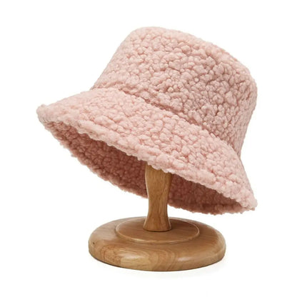 Faux Fur Fluffy Bucket Hat Women