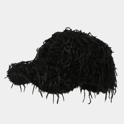 M Label Lamb Wool Baseball Cap