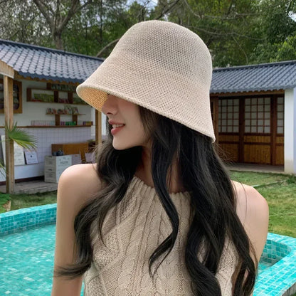 Women Hollow Out Summer Bucket Hat