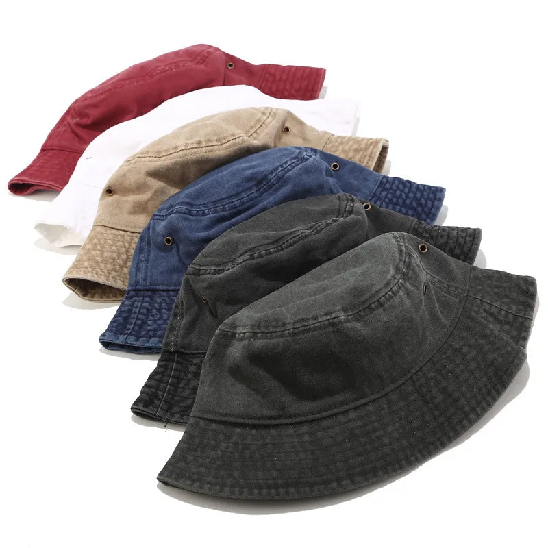Vintage Washed Denim Bucket Hat