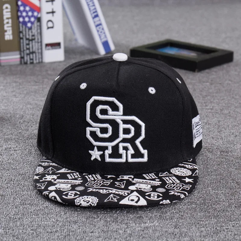 SR Embroidered Flat Brimmed Baseball Hat
